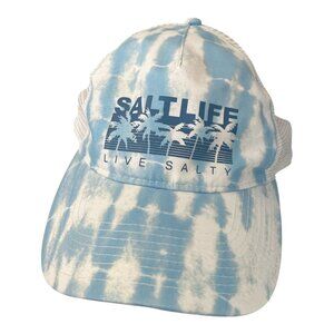 Salt Life Live Salty Blue Tie Dye Trucker Hat Mesh Snapback Cap